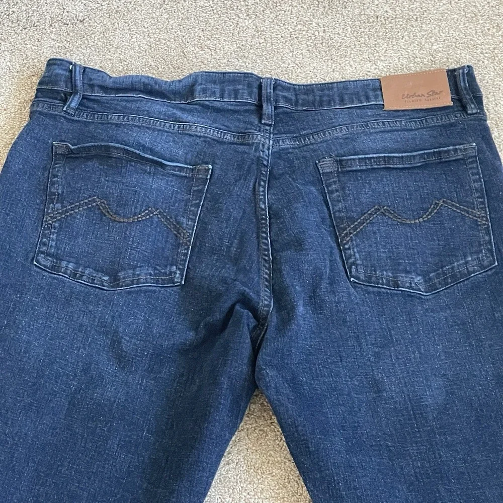 Urban Star Jeans Blue Mens 40x30 Straight Leg‎ Casual Denim Stretch Dark Rock